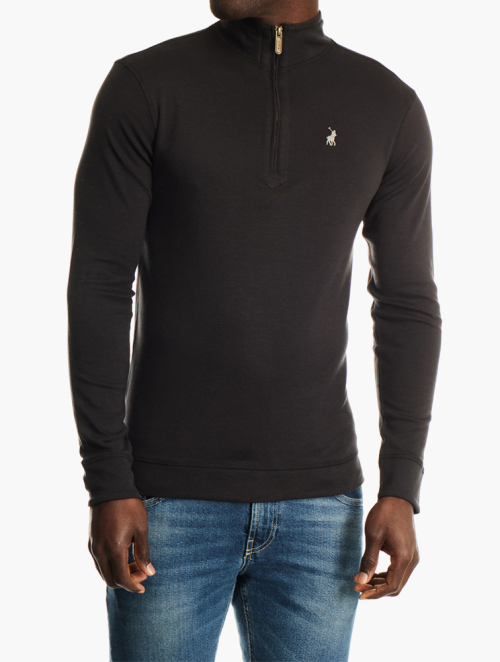 MyRunway | Shop Polo Black 1/4 Zip Long Sleeve Sweater for Men